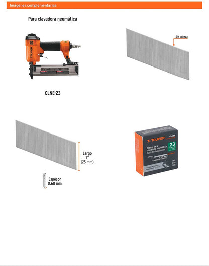 Caja 10000 clavos calibre 23 25 mm
