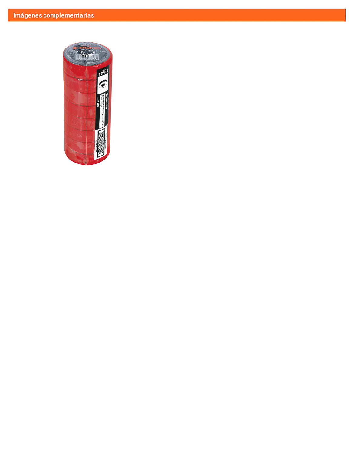 Cinta aislante 9 m x 19 mm roja