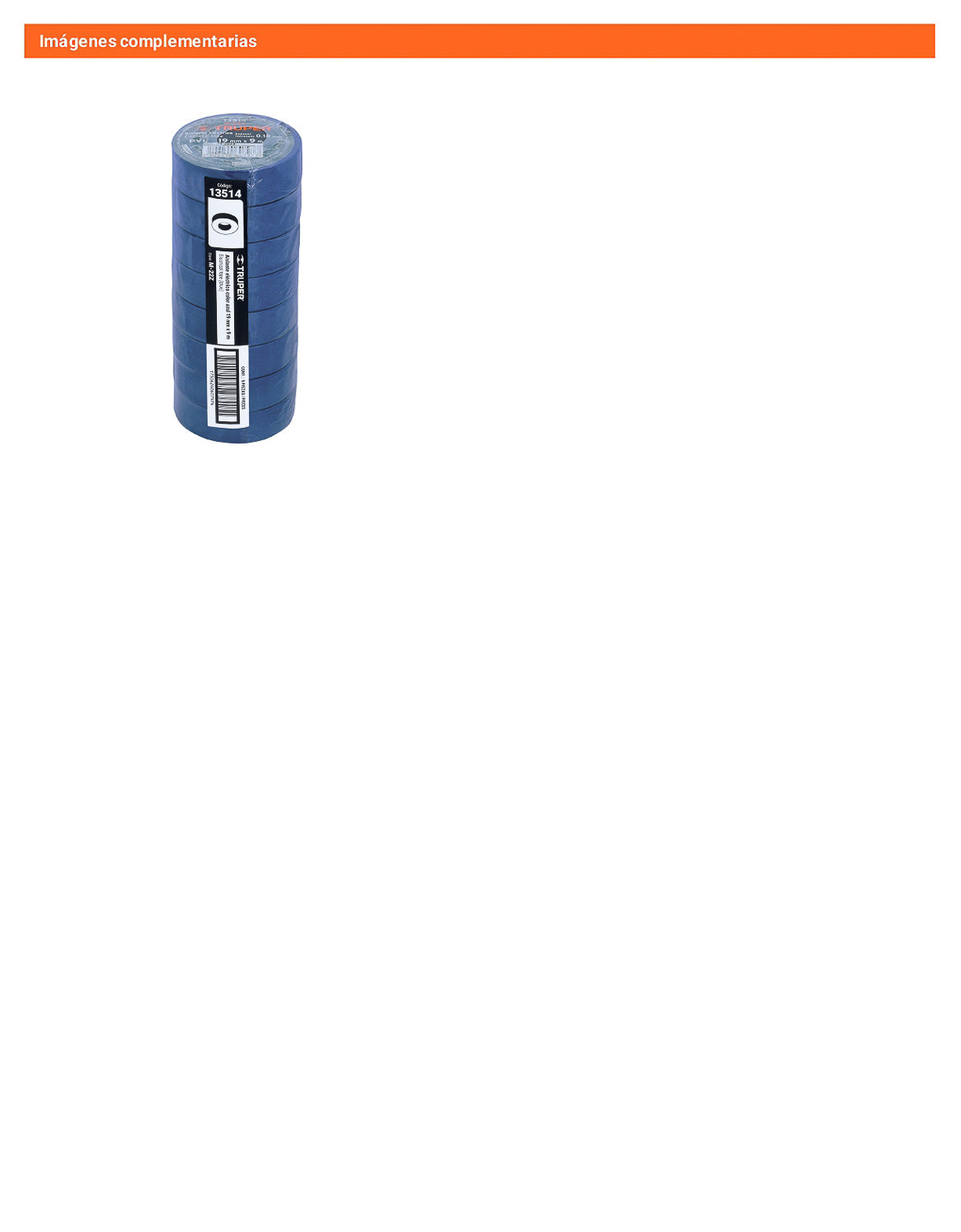 Cinta aislante 9 m x 19 mm azul