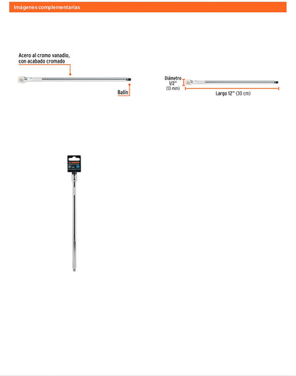 Extensión matraca cuadro 3/8 pulg 12 pulg