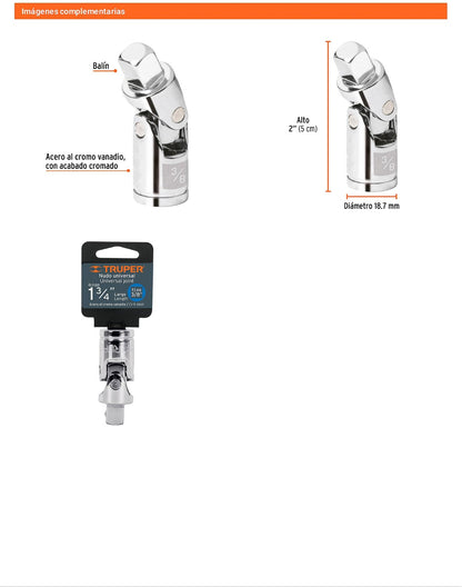 Nudo universal para dados 3/8 pulg