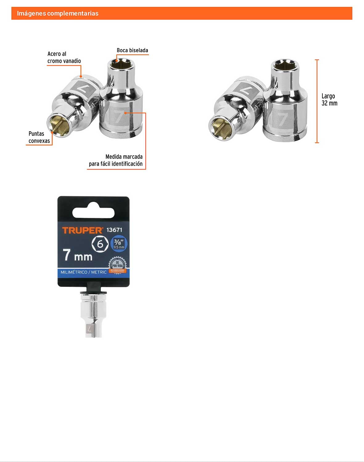 Dado 7 mm cuadro 3/8 pulg