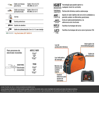 Soldadora inversora 160A de 220V