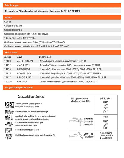 Soldadora inversora 200A de 220V