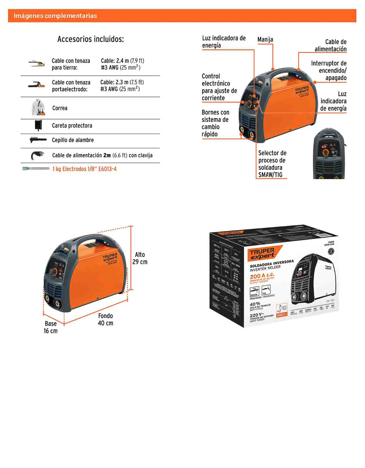 Soldadora inversora 200A de 220V