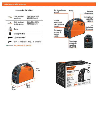 Soldadora inversora 200A de 220V
