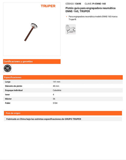 Pistón guía para engrapadora ENNE-160