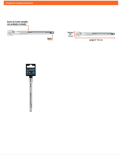 Extensión matraca cuadro 3/8 pulg 6 pulg