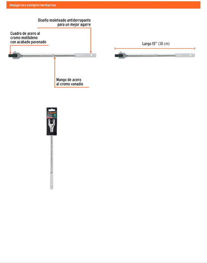 Mango articulado cuadro 1/2 pulg 15 pulg