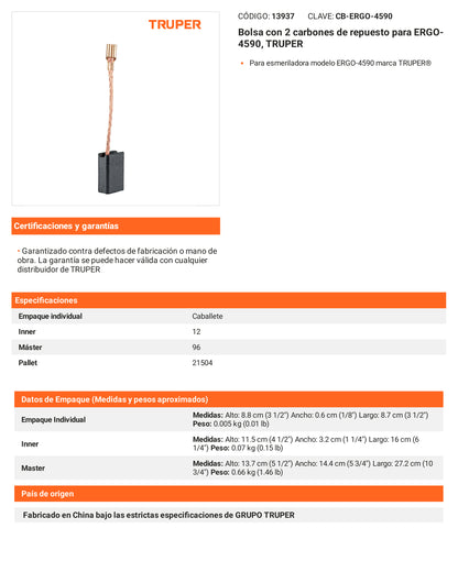 Ficha tecnica - 2 carbones para ERGO-4590 - SKU 13937