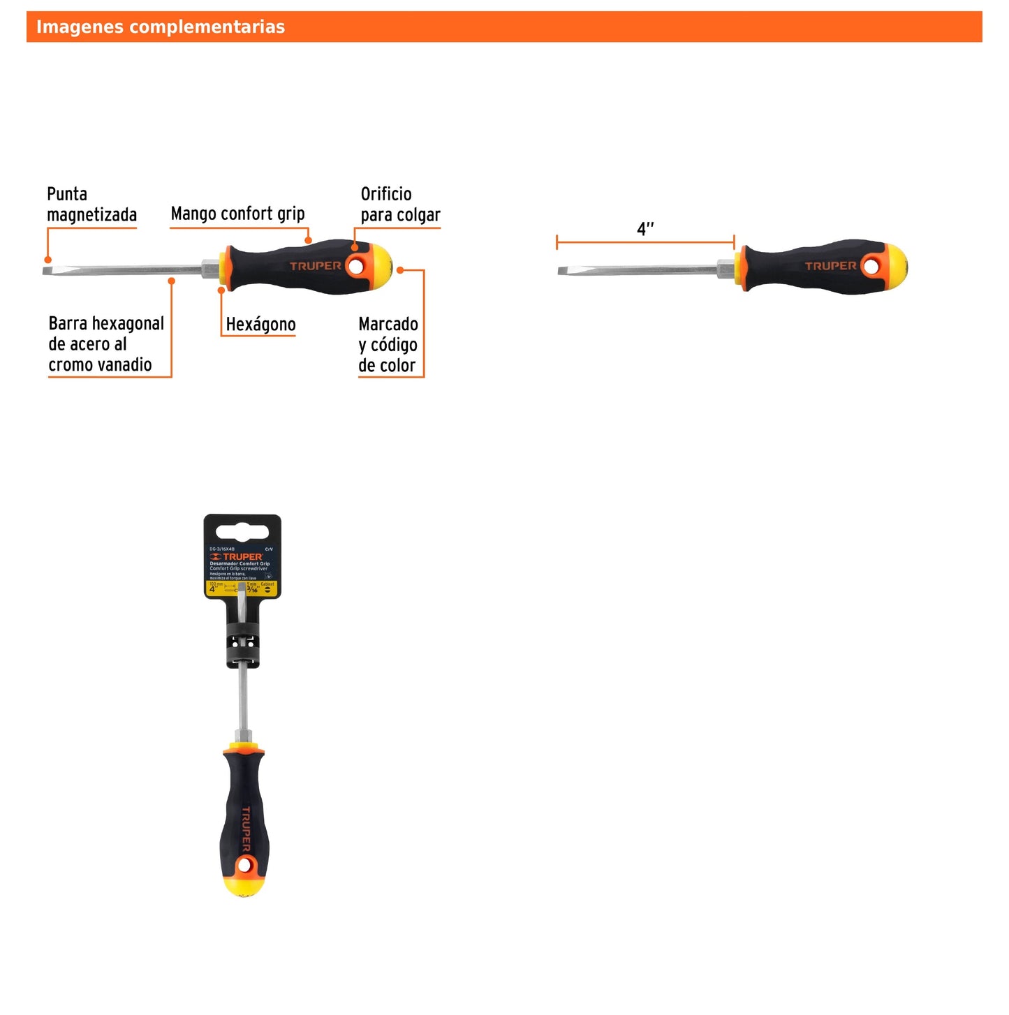 Desarmadores Cabinet, Mango Comfort Grip