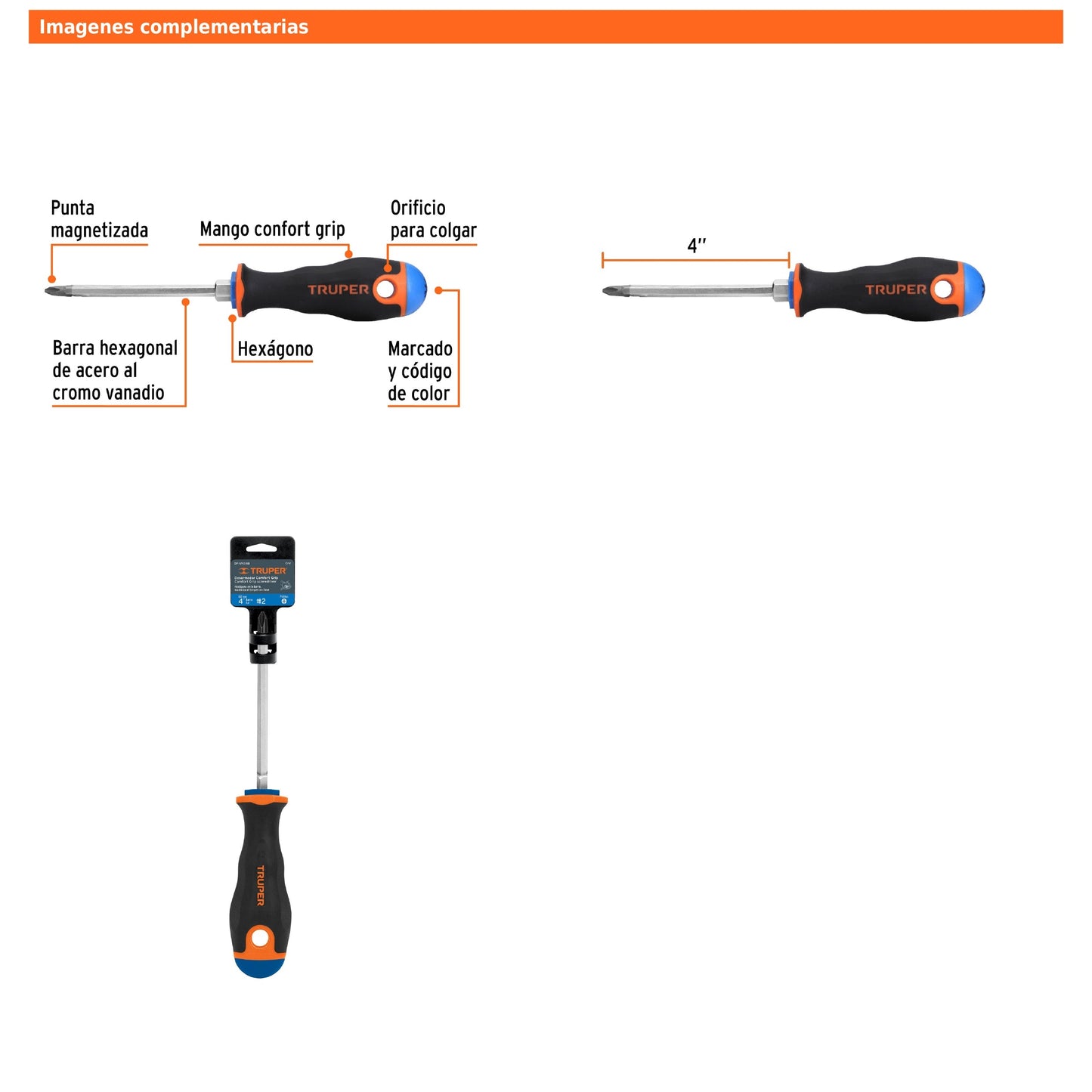 Desarmadores de Cruz, Mango Comfort Grip