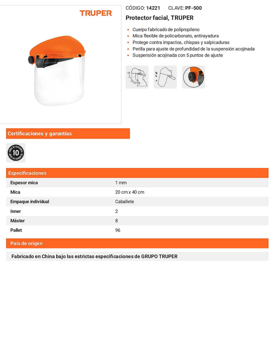 Careta Facial de Seguridad Protección Completa
