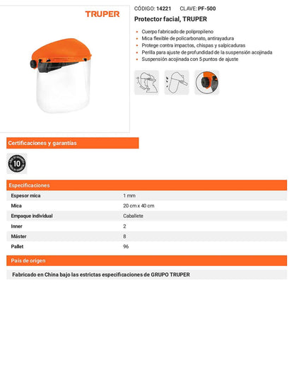 Careta Facial de Seguridad Protección Completa