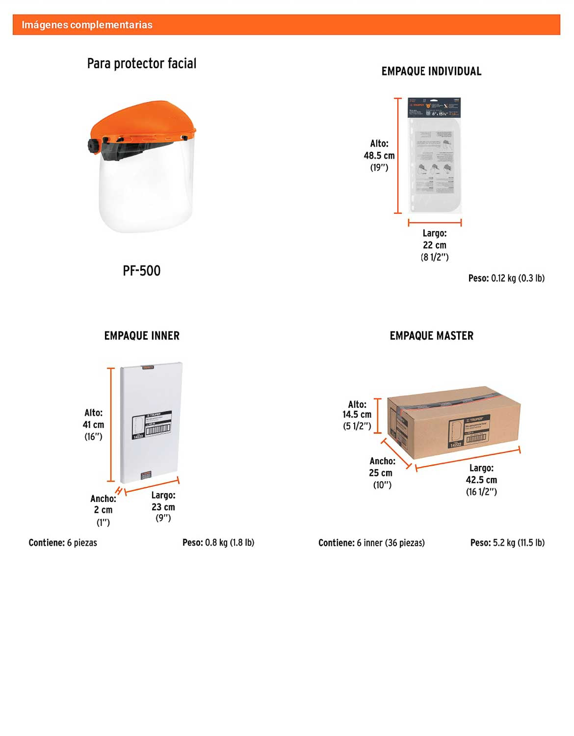 Visor de Repuesto para Careta Facial PF-500