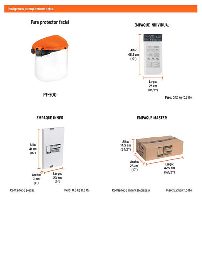 Visor de Repuesto para Careta Facial PF-500