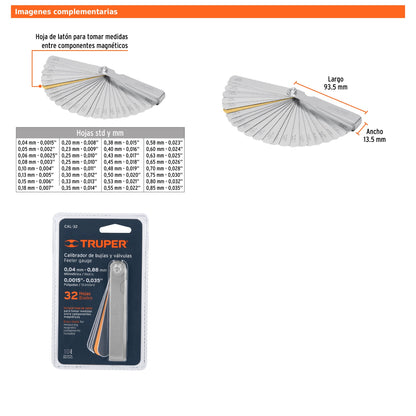 Calibrador de 32 Hojas Std/MM