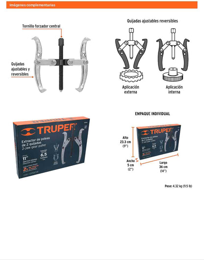 Extractor de poleas 2 quijadas 10 pulg