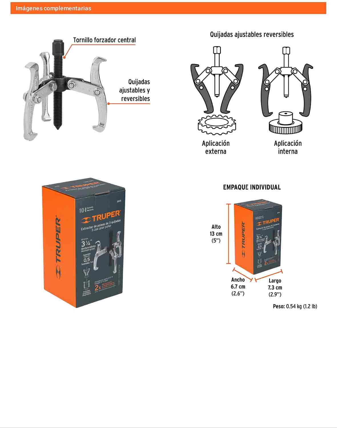 Extractor de poleas 3 quijadas 3 pulg