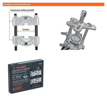 Extractor de baleros de 25 a 62 mm con cuerpo de acero cromo vanadio