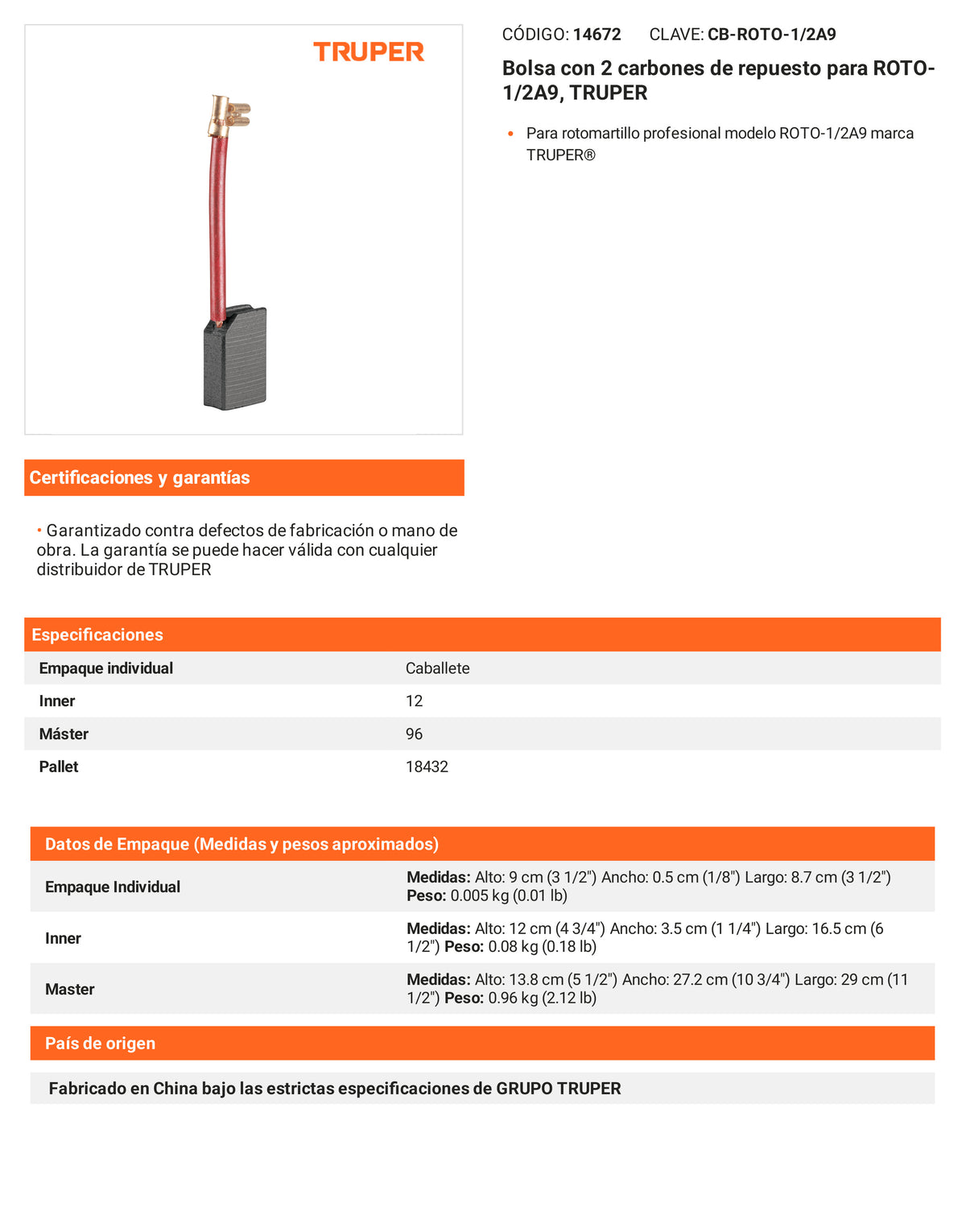 Ficha tecnica - 2 carbones para ROTO-1/2A9 - SKU 14672