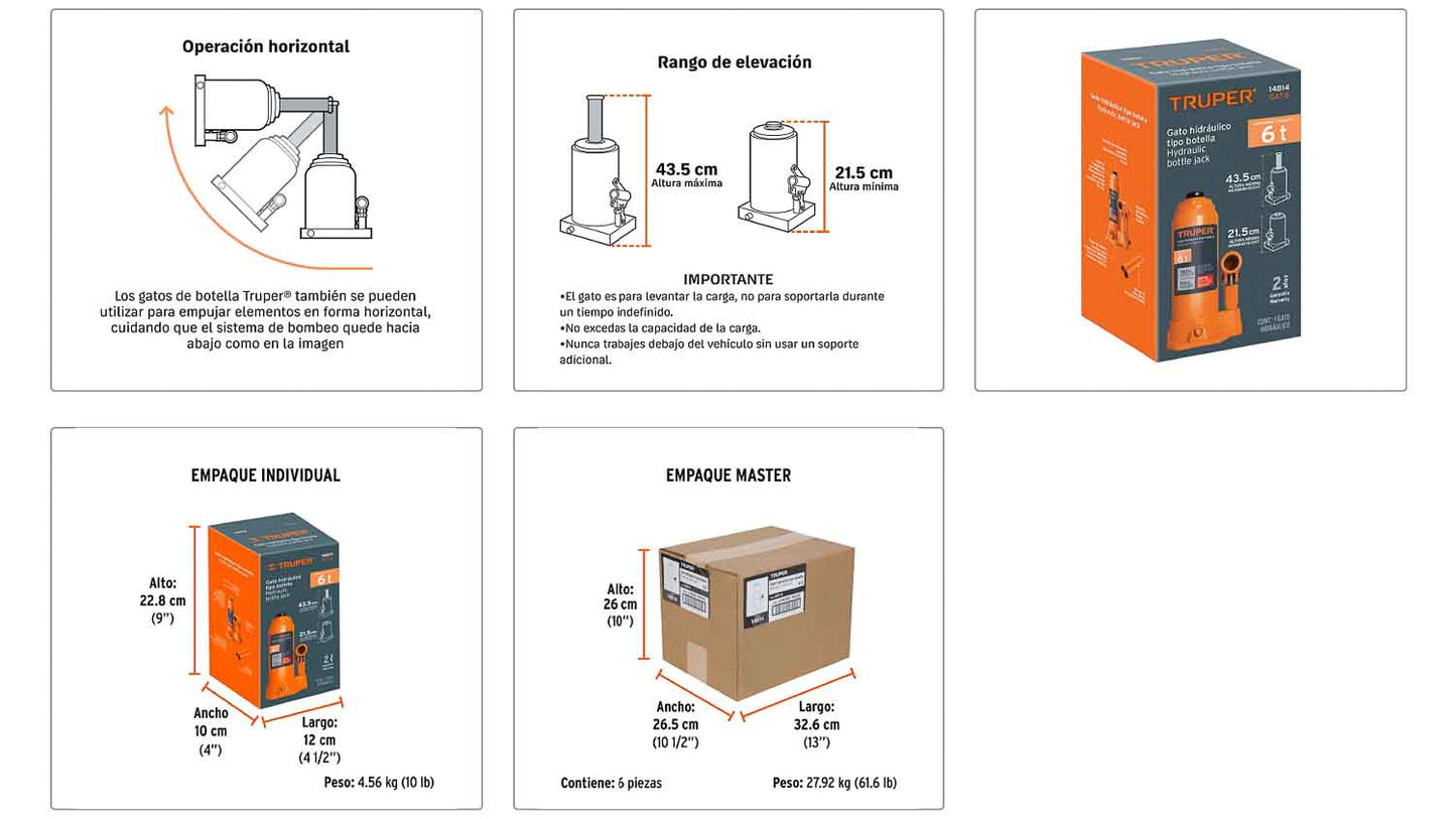 Gato de botella 6 toneladas