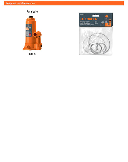 Empaques para gato de botella 6 toneladas