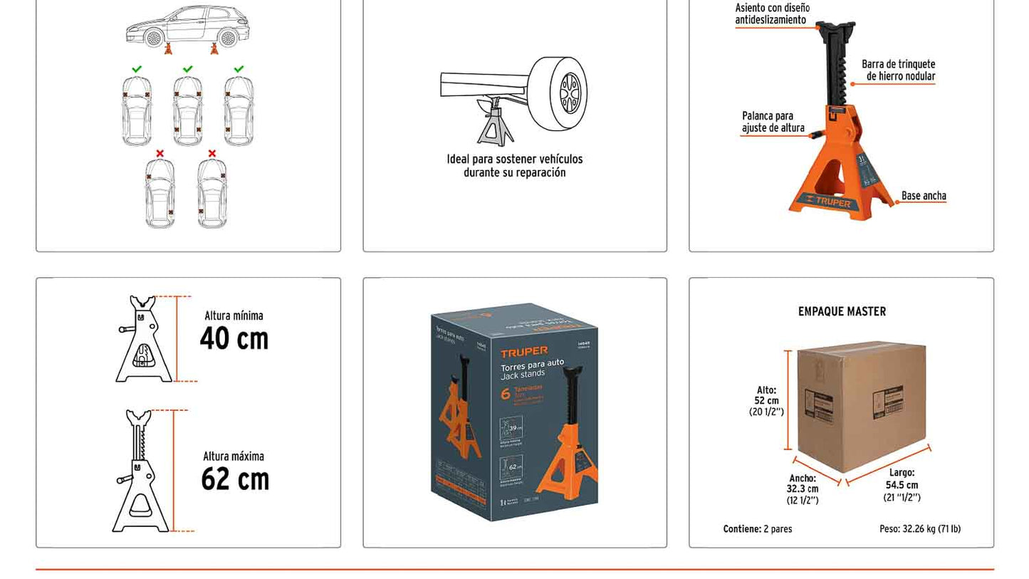 Caja 2 torres de 6 toneladas