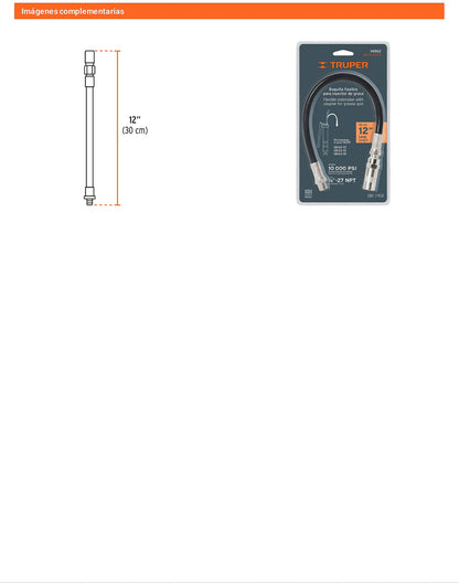 Extensión flexible para inyectora de grasa