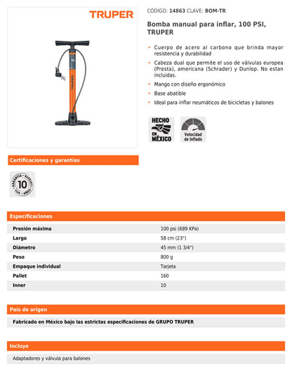 Bomba manual para inflar