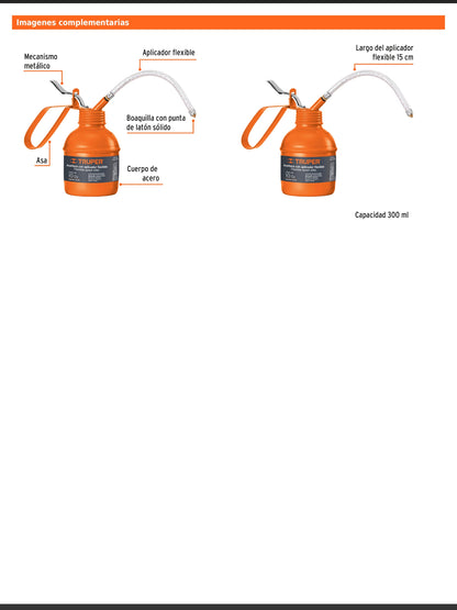 Aceitera de 300 ml con aplicador flexible