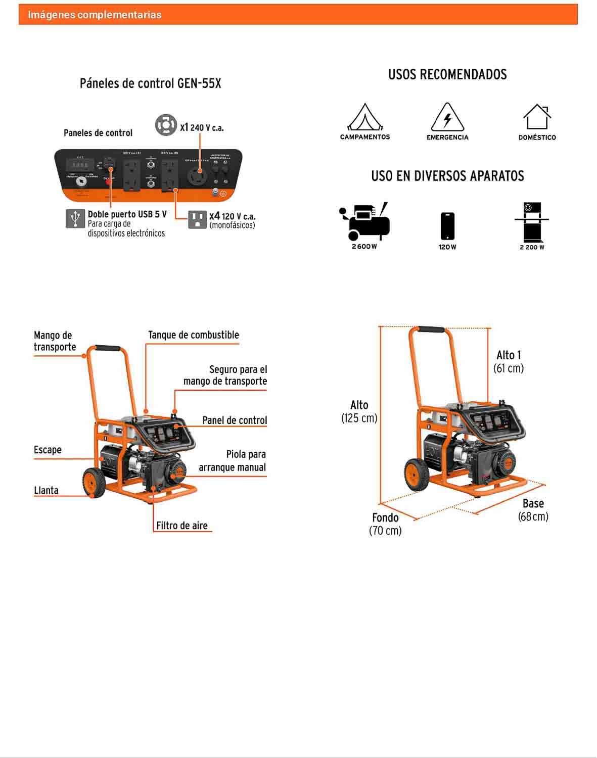 Generador portátil 5.5 kW a gasolina