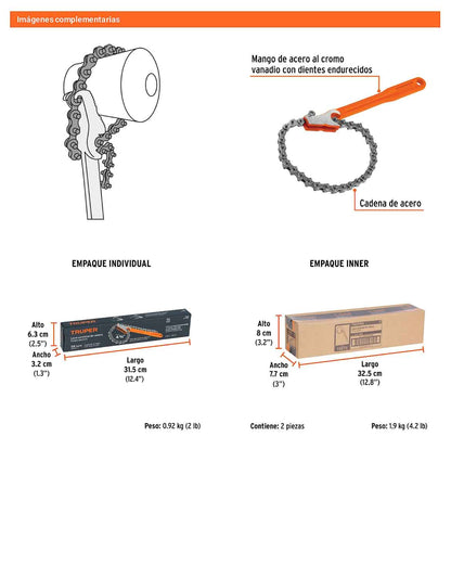 Llave universal con cadena mango 11 pulg