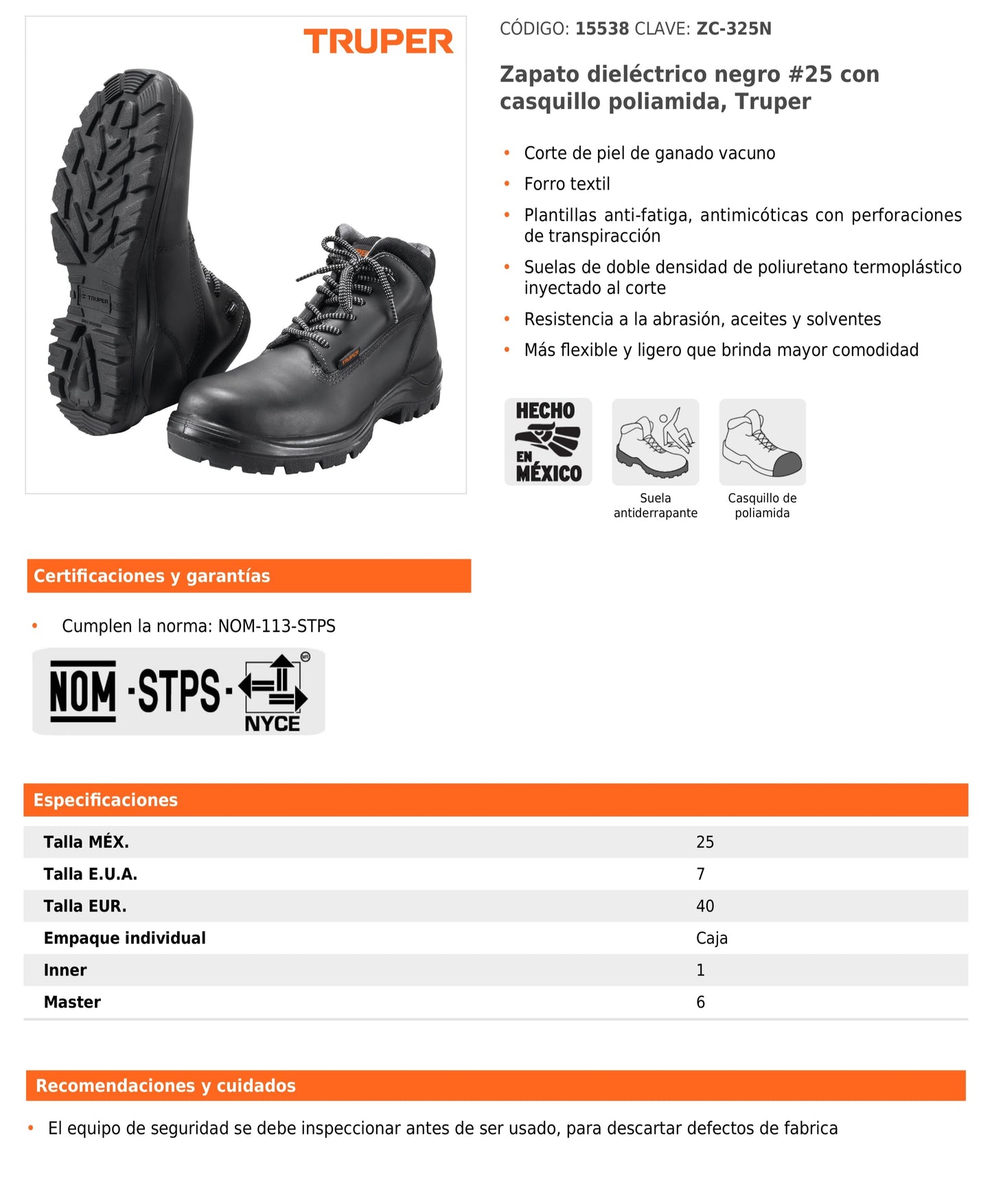 Zapatos industriales dieléctricos modelo 300 color negro y café