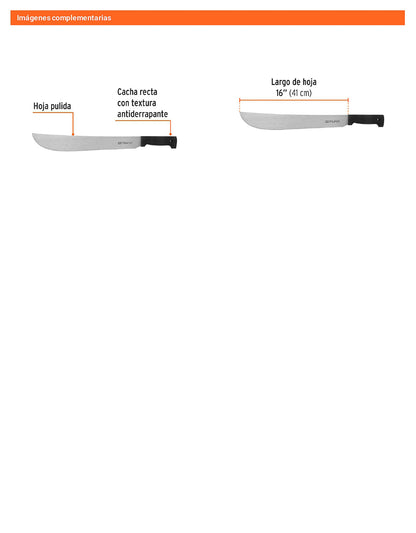 Machete Estándar 16 pulg Cacha Negra