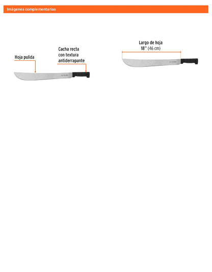 Machete Estándar 18 pulg Cacha Negra