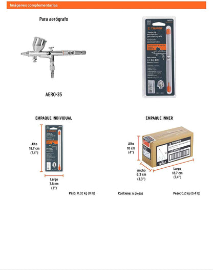 Kit 5 accesorios para aerógrafo AERO-35