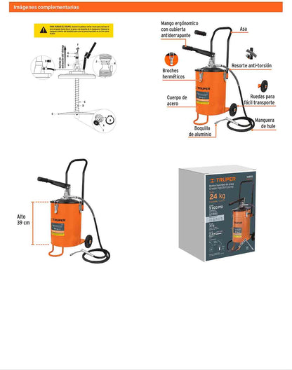 Bomba inyectora de grasa 24 kg