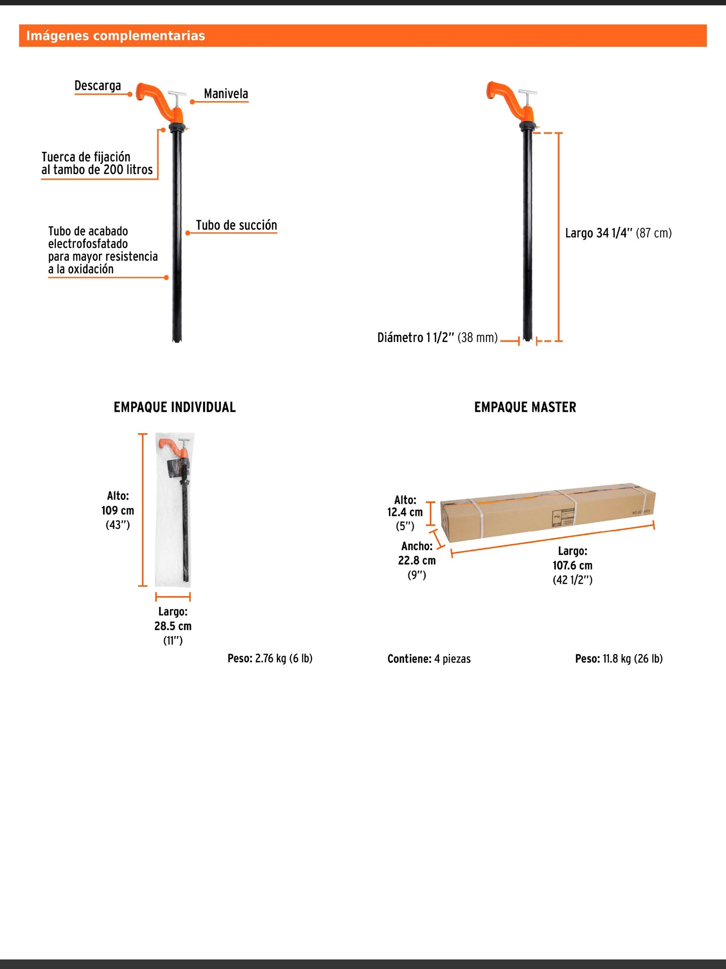 Bomba extractora de solventes con manija tipo T