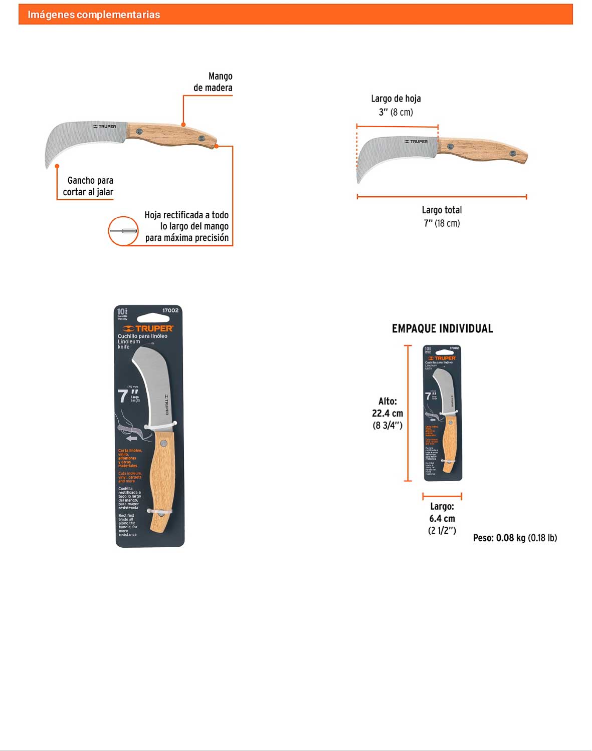Cuchillo 7 pulg para linóleo