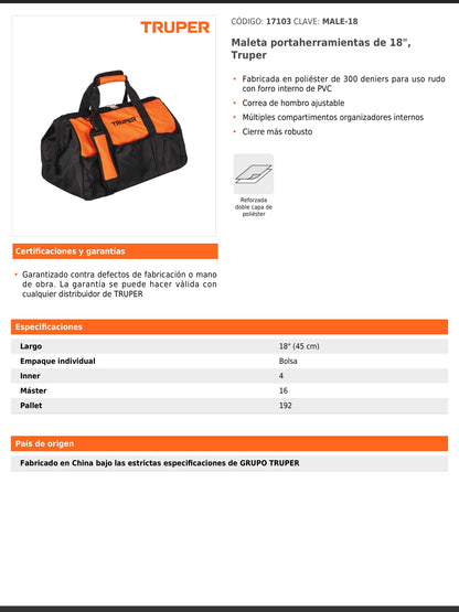 Maleta portaherramientas de 45 cm