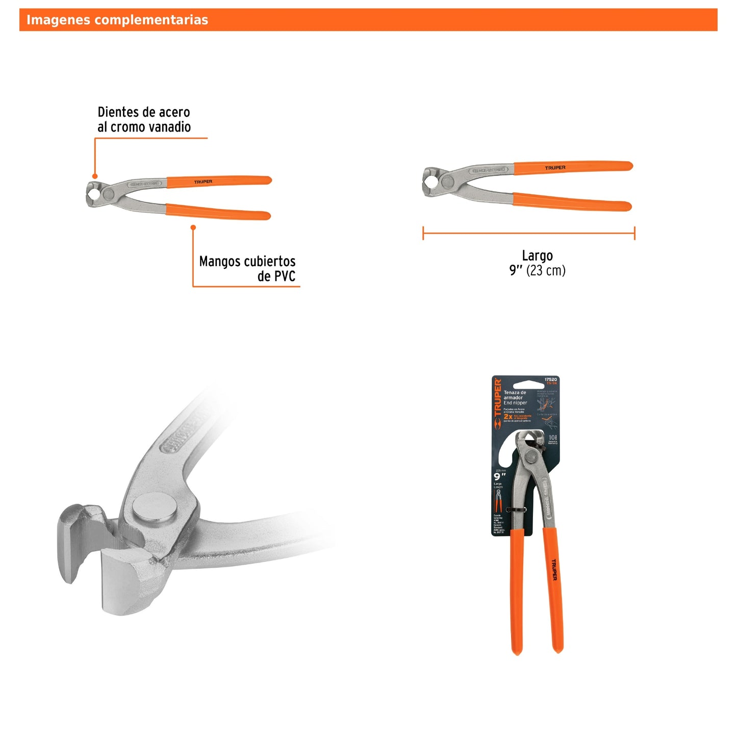 Tenaza de armador 9"