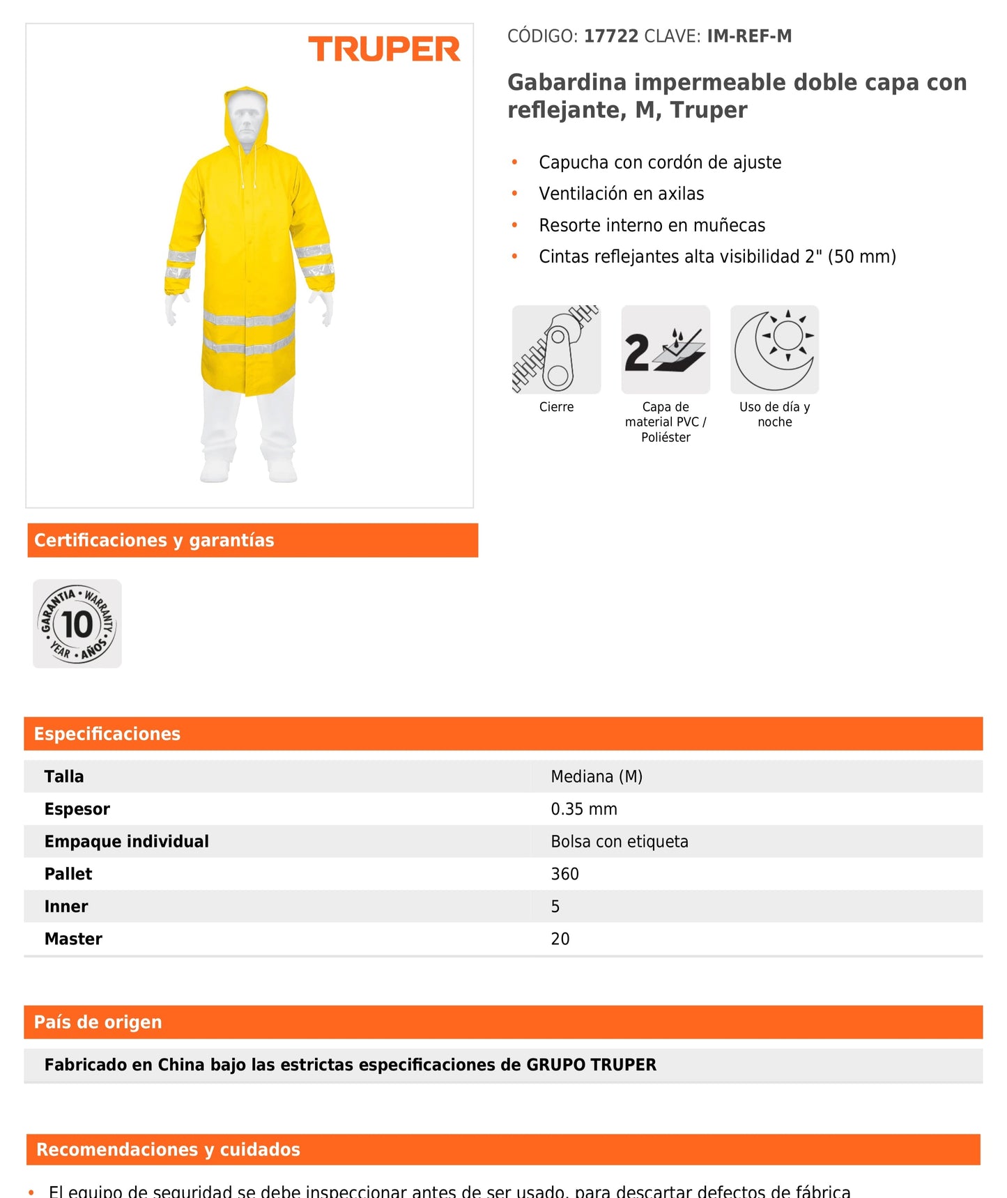 Gabardinas impermeables doble capa con reflejante