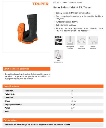 Botas industriales de PVC