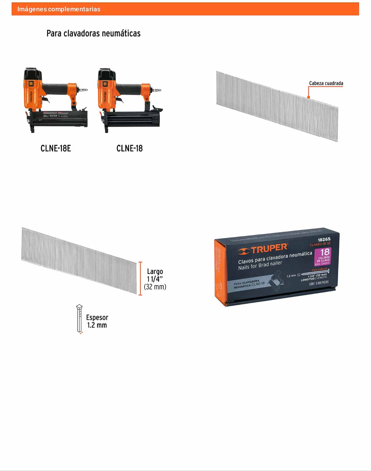 Caja 5000 clavos calibre 18 32 mm