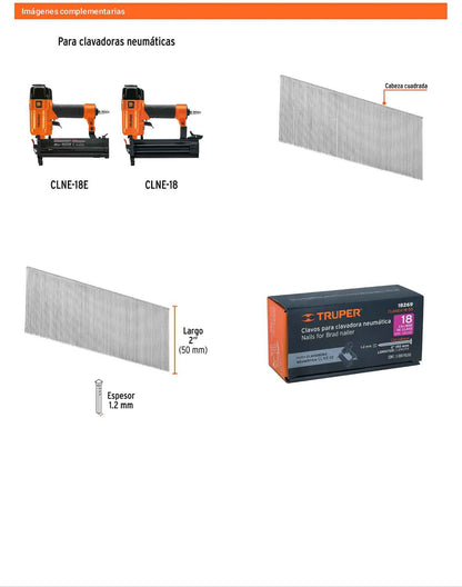 Caja 5000 clavos calibre 18 50 mm