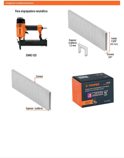 Caja 5000 grapas 1/4 pulg 40 mm