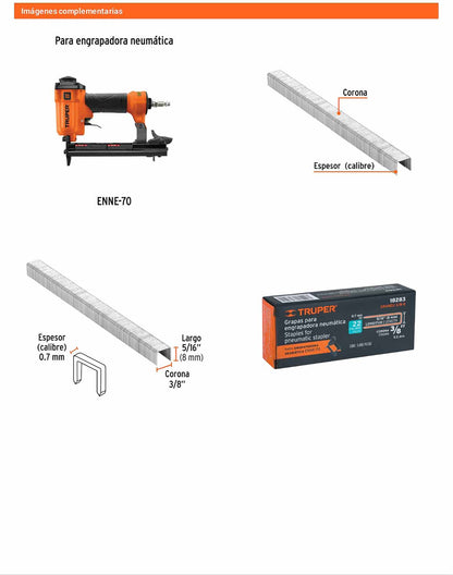 Caja 5000 grapas 3/8 pulg 8 mm