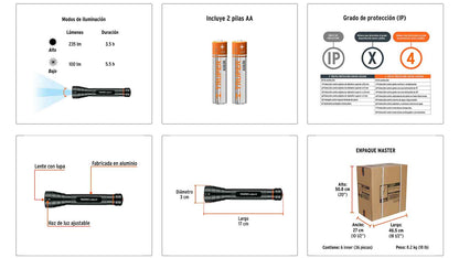 Linterna de aluminio LED Cree 235 lm