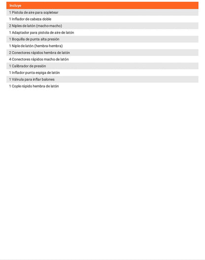 Juego 17 accesorios neumáticos 1/4 pulg